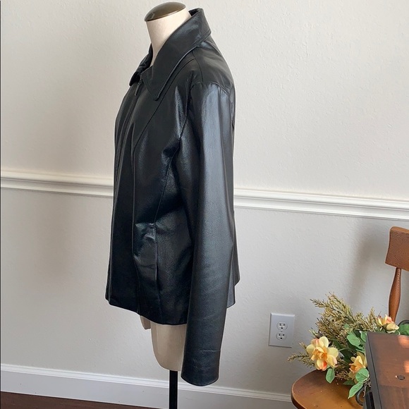 New York & Co Genuine Leather Jacket, Large - Picture 3 of 6